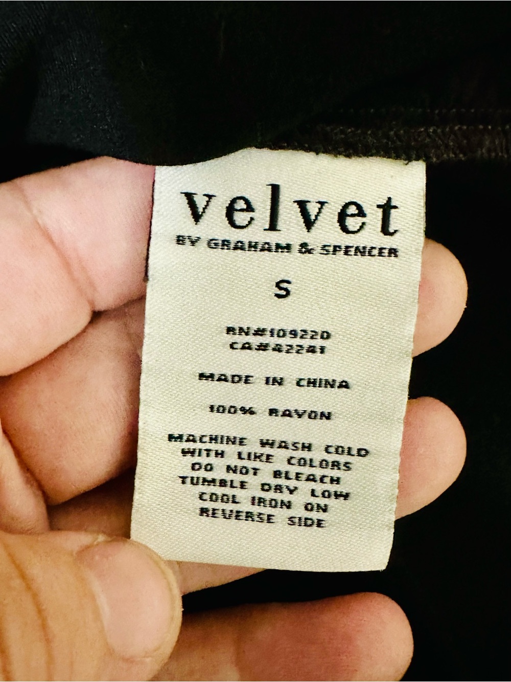 Velvet by Graham & Spencer Black Rayon Popover Blouse Size S - Picture 6 of 6